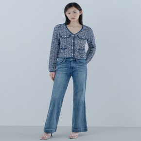 OQ1D5027 1color 밑단 디테일 MBL톤 부츠컷 데님 6034852