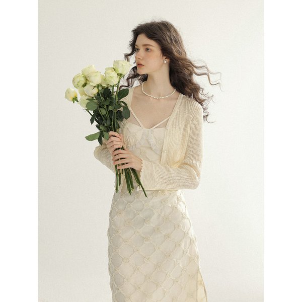 펄 포인트 니트가디건 (베이지)