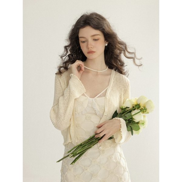 펄 포인트 니트가디건 (베이지)