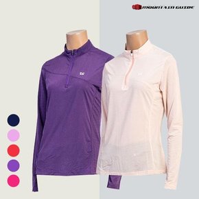 봄 여름 등산복 단체복 쿨냉감 여성 아이스 스판 집업 티셔츠 MZW-T2302-226-1
