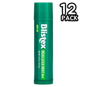 Blistex 블리스텍스 메디케이티드 민트 립밤 SPF15 4.25g 12팩