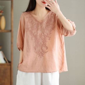 노씨자수린넨블라우스_P345015332
