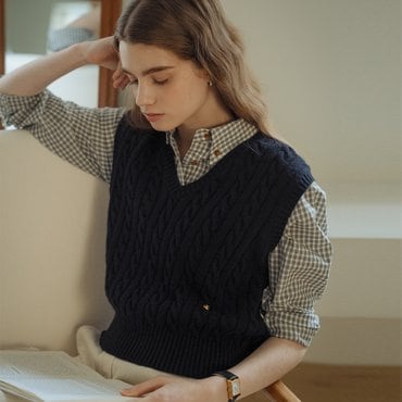 틸아이다이 Monica knit vest_Navy