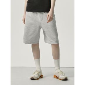 ESSENTIAL SMALL LOGO SHORTS-MELANGE GREY