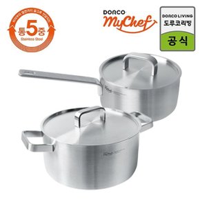 마이셰프 클래식 통5중 스텐냄비세트(편수16cm + 양수 20cm)