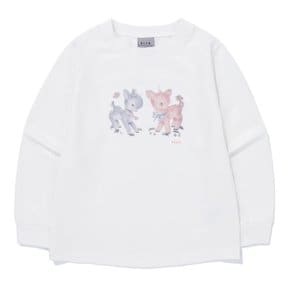 BA14TS01WT 럭키 밤비 화이트 티셔츠