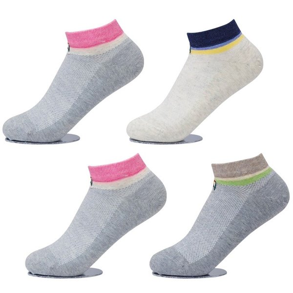 여자 봉조매쉬 발목양말 스니커즈 4켤레 AP6712