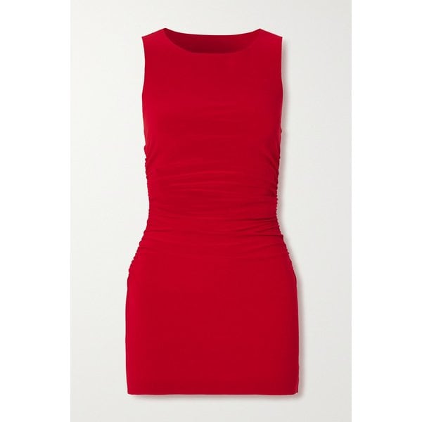 노마카말리 피클볼 주름 스트레치 저지 미니 드레스 레드 1647597328078433