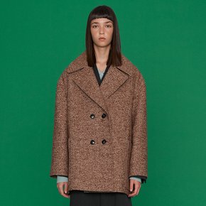 Elin Herringbone half coat_Brown