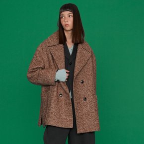 Elin Herringbone half coat_Brown