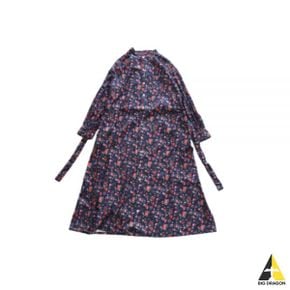 엔지니어드 가먼츠 Banded Collar Dress Dk.Navy Floral Printed Flannel (