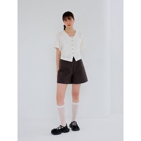 AR_Linen basic short pants_BROWN