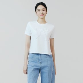 [24S/S] 리본 포인트 크롭 티셔츠 ITO8WTS700 WH