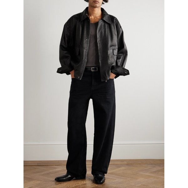 풀그레인 가죽 봄버 재킷 46376663162928473