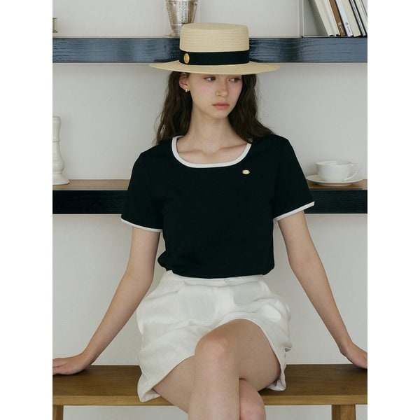[리퍼브]G Coloration Square Neck Half Tshirt_2colors