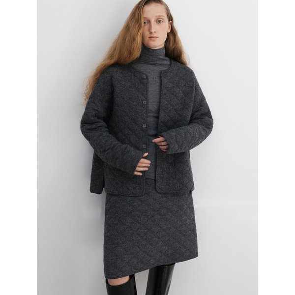 Yak Blended Quilting Skirt_Heather Grey