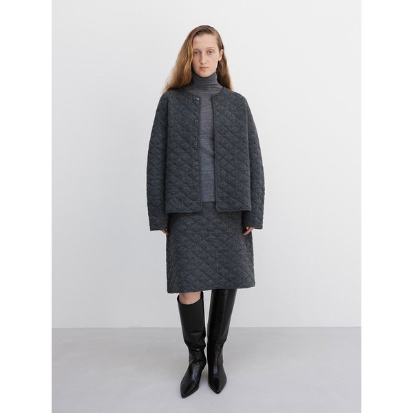 Yak Blended Quilting Skirt_Heather Grey