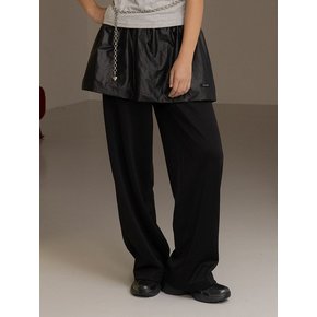 Balloon skirt trimmed track pants in black & black