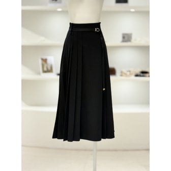 듀엘 [여주점] 여성 벨티드 플리츠 롱 스커트 (D244MSD055)