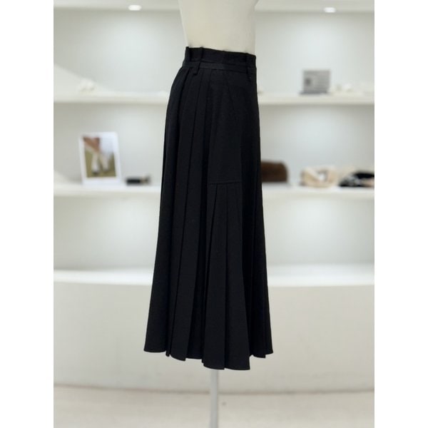[여주점] 여성 벨티드 플리츠 롱 스커트 (D244MSD055)