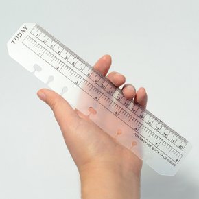 A5 6공 바인더 전용 자 반투명 플라스틱 20cm 8인치 눈금자 다이어리