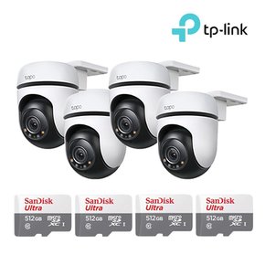 Tapo C510W+512GB SD카드 4팩 풀칼라 CCTV 4세트 홈캠 세트