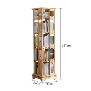 원목 360도 회전 5단 책장 (네츄럴) (폭:39cm)