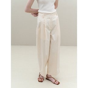 cotton stitch pintuck pants (cream)