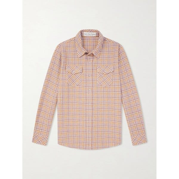 갓 트루 캐시미어 미드나잇 로즈 체크 캐시미어 셔츠 46376663163034081