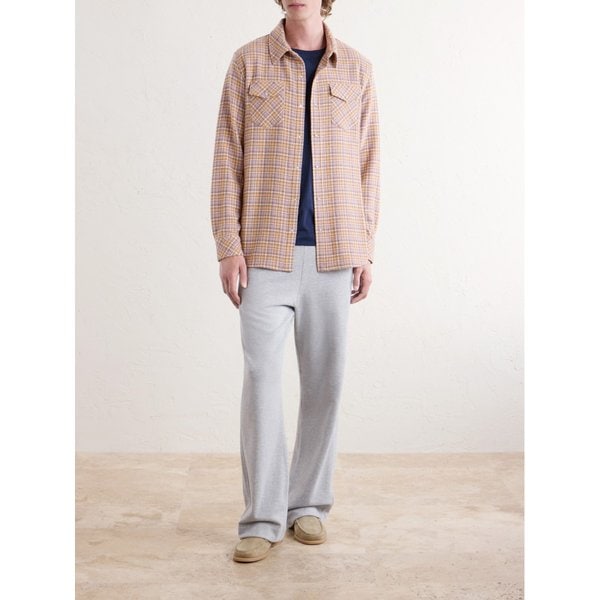 갓 트루 캐시미어 미드나잇 로즈 체크 캐시미어 셔츠 46376663163034081