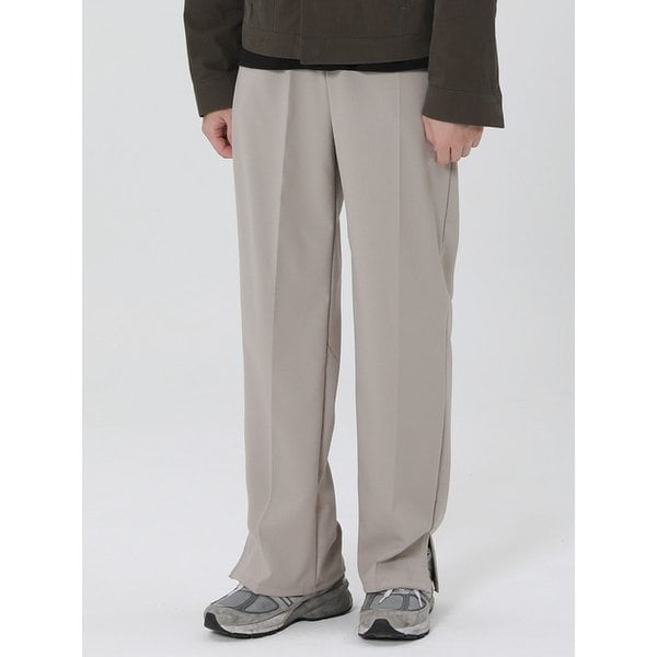 유니섹스 와이드 밴딩 슬랙스 p-3 light beige