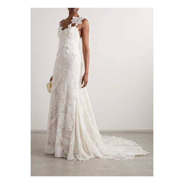 다니엘 프랑켈 에디 아플리케 실크 시폰 트리밍 코드 레이스 가운 1647597345379495