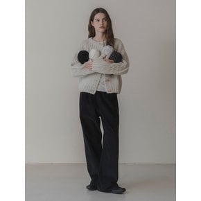 Corduroy banding pants (black)