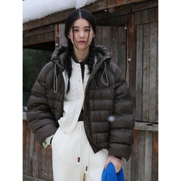 [단독] Brown Wavy Short Duck Down Padding
