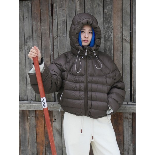 [단독] Brown Wavy Short Duck Down Padding