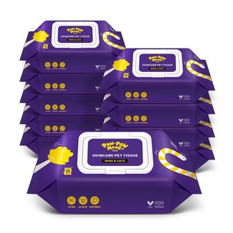 깨끗한나라 포포몽 스킨케어 펫티슈 반려동물 물티슈 휴대용 30매 10팩