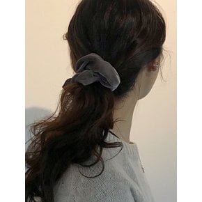 Vintage Velvet Volume Scrunchie[Charcoal] 빈티지 벨벳 볼륨 스크런치