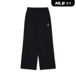 MLB [코리아공식] 여성 베이직 원형로고 하이웨이스트 와이드팬츠 NY (Bk)