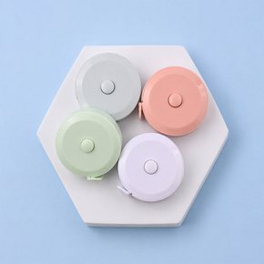파스텔 미니 줄자 휴대용 자동 양면 다이어트 원터치 1.5m 피팅줄자 BMI