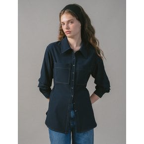 U Stitch Point Slim Shirt_2colors