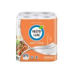 데일리 키친타올 깨끗한 나라 이중엠보싱 130매 4롤