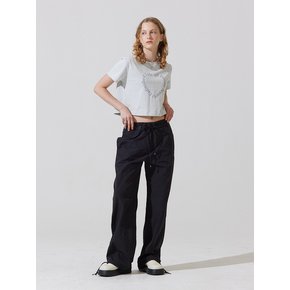 Tep two pocket string wide pants - black