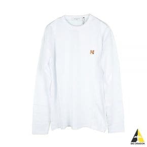 메종키츠네 LONG SLEEVE TEE-SHIRT FOX HEAD PATCH (FU00163KJ0010-WH) (폭스 헤