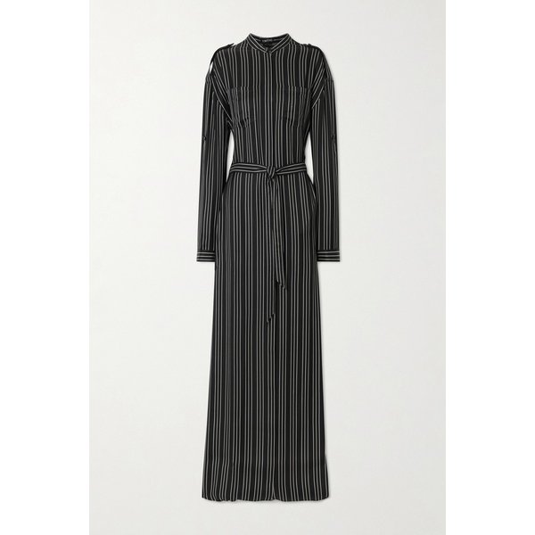 스트라이프 실크 트윌 맥시 원피스 46376663162950378