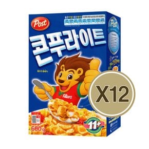 포스트 시리얼 콘푸라이트 600g X12개 대용량 씨리얼