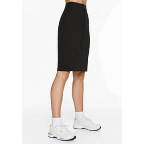 4754898 OYSHO NEOPRENE EFFECT ZIPPED MIDI - Pencil skirt black