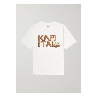 캐피탈 프린트 코튼 저지 티셔츠 브라운 46376663162925159