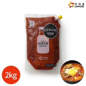  아워홈 행복한맛남 순두부찌개용 양념장 2kg x 1봉