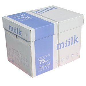 miilk 밀크 A4 75g 복사용지 1BOX 2500매 A4용지 복사지