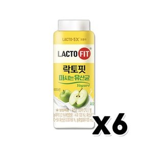 락토핏 마시는유산균 사과맛 요거트음료 130ml x 6개